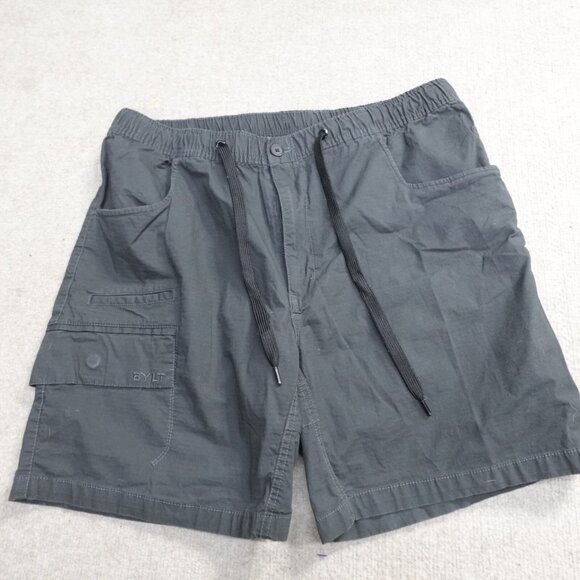 Bylt Shorts 2XL Black Gray Cargo Ripstop Drawstring 6.5" Stretch Waist - Picture 1 of 10